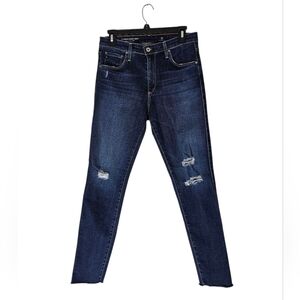 Adriano Goldschmied The Farrah Skinny Ankle High Rise Distressed Blue Jeans 29